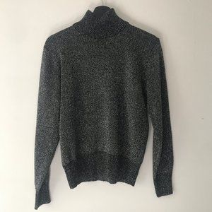 Vintage Silver Metallic Mock Neck Sweater